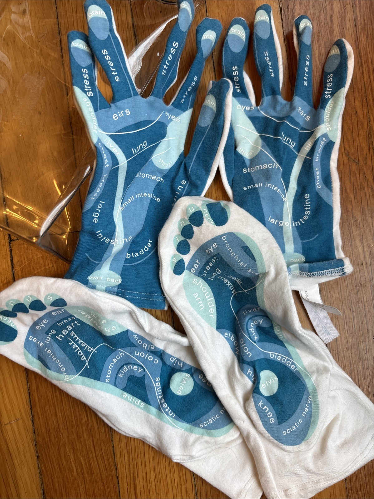 SAOLA Guanti e calze Bath Body Works riflessologia vero blu spa give me cinque suola NOS