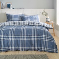 Image of Catherine Lansfield Kelso Check Duvet Cover Set Gingham Bedding Bed Set