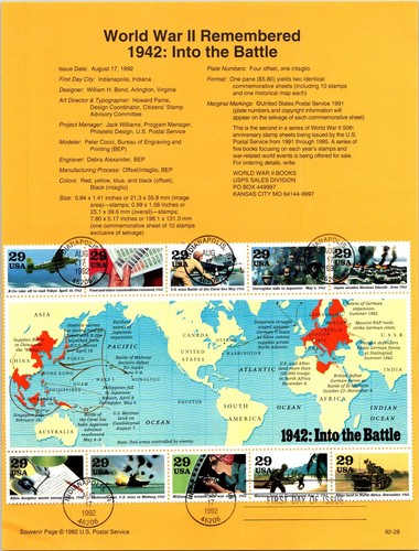 1992-1995 WW2 Fantastic Souvenir Pages Set (USED) 4 Pages - Picture 2 of 4
