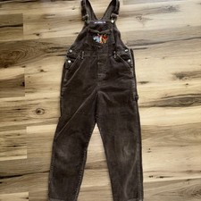 Disney Pooh Jumpsuit Size 14 juniors Brown Corduroy Overalls Classic Cute Style