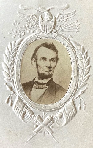 ORIGINAL! CIVIL WAR U.S. PRESIDENT ABRAHAM LINCOLN PATRIOTIC CDV PHOTO 1864