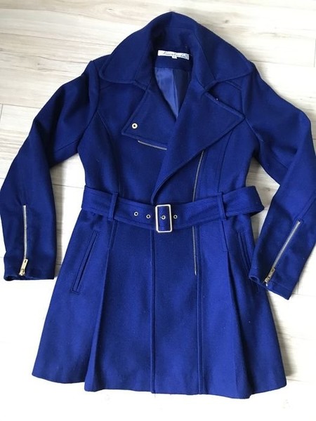 Women Kenneth Cole Coat Navy Fabric 38