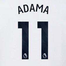 2024 2025 OFFICIAL FULHAM AVERY DENNISON ADAMA 11 HOME PLAYER SIZE NAMESET