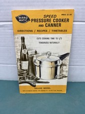 1972 Mirro-Matic Deluxe Speed Pressure Cooker And Canner Manual With Recipes