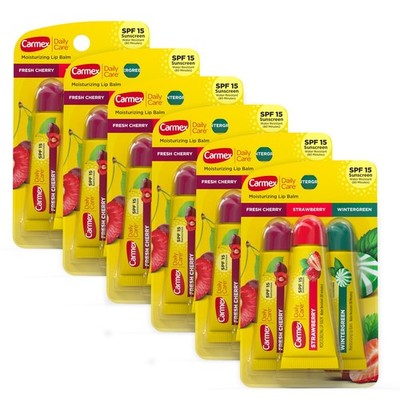 Daily Care Moisturizing Lip Balm Tubes with SPF, Fresh Cherry, Strawberry and...