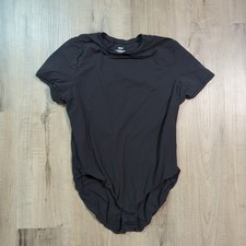 Skims Women's Fits Everybody T-Shirt Bodysuit Black Size 2X Short Sleeve EUC