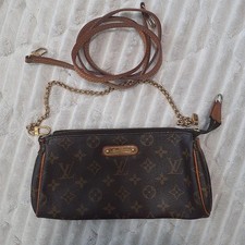 Borsa a tracolla Louis Vuitton M95567 Monogram Eva pochette 9,8x5,1x1,6 pollici cerniera danneggiata