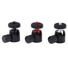 Round Head with 1/4" Hot Shoe Mount Adapter 360 Tripod Round Head for DSLR