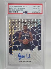 Zion Williamson PSA 10 GEM 2019-20 Panini Mosaic Rookie Scripts Auto RC