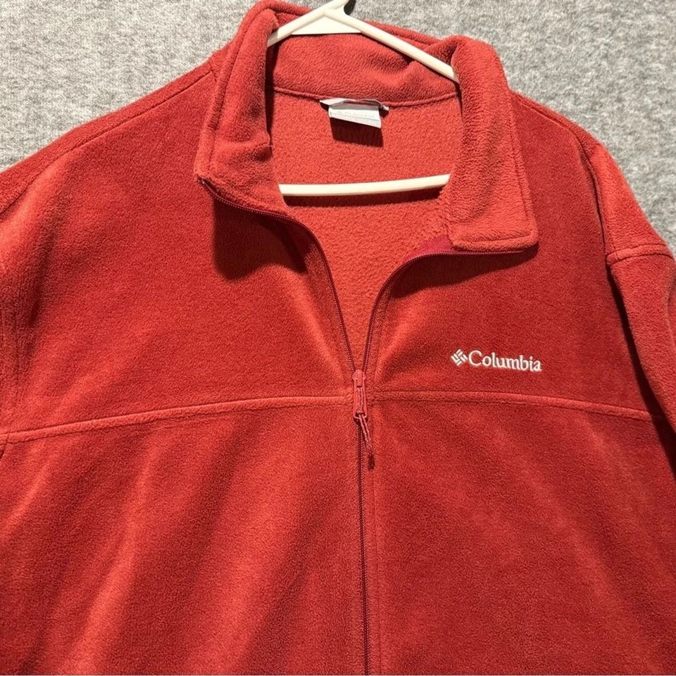 Columbia Fleece Jacket mens XXL burnt red orange full zip soft warm comfort fall - Image 2 of 4