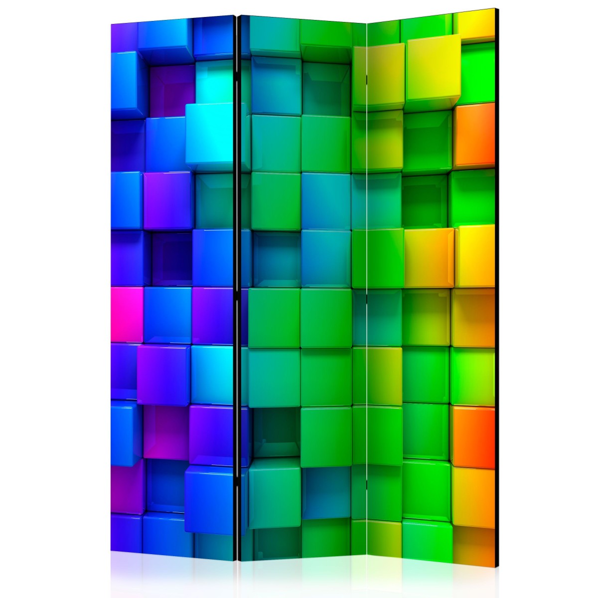 Paravent 3 volets Colourful Cubes pour masquer un vis-à-vis ou diviser une pièce