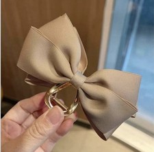 PCS Satin Bow Claw Clip Large Hair Bow Khaki Bow Hair Clip For Women