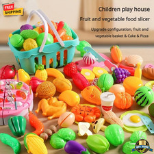 43PCS Kids Fruit  Veg Cutting Toy Set   DIY Kitchen Play Food Gift