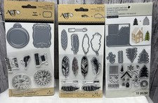 Recollections Art-C CHRISTMAS Sun Feathers Rubber Stamps Dies