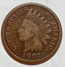 Indian Head Penny Lot of "1" VERY NICE 1887 GOOD OR BETTER°$ FREE SHIPPING $#205