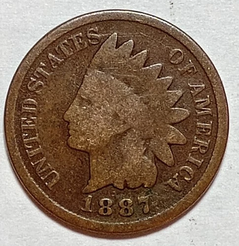 Indian Head Penny Lot of "1" VERY NICE 1887 GOOD OR BETTER°$ FREE SHIPPING $#205