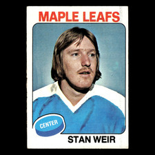 Stan Weir #132 1975 Topps Toronto Maple Leafs Hockey Card NHL EX