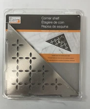 Schluter Triangular Corner Shelf for Tiled Walls-Floral Design, Stainless Steel
