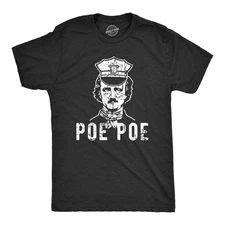 Mens Poe Poe T Shirt Funny Policeman Edgar Allan Poe Author Books Graphic Tee