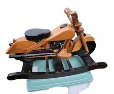 Classic Biker Kid Handmade Wooden Luxury Motorcycle Rocking Horse. READ