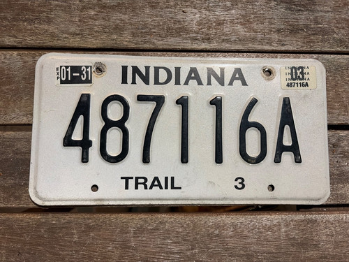 2003 Indiana Trail License Plate  487116A