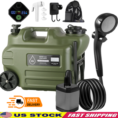 #ad #ad Portable Camping Shower with 7 Gallon Water Jug 6000mAh Rechargeable Outdoor US $65.98