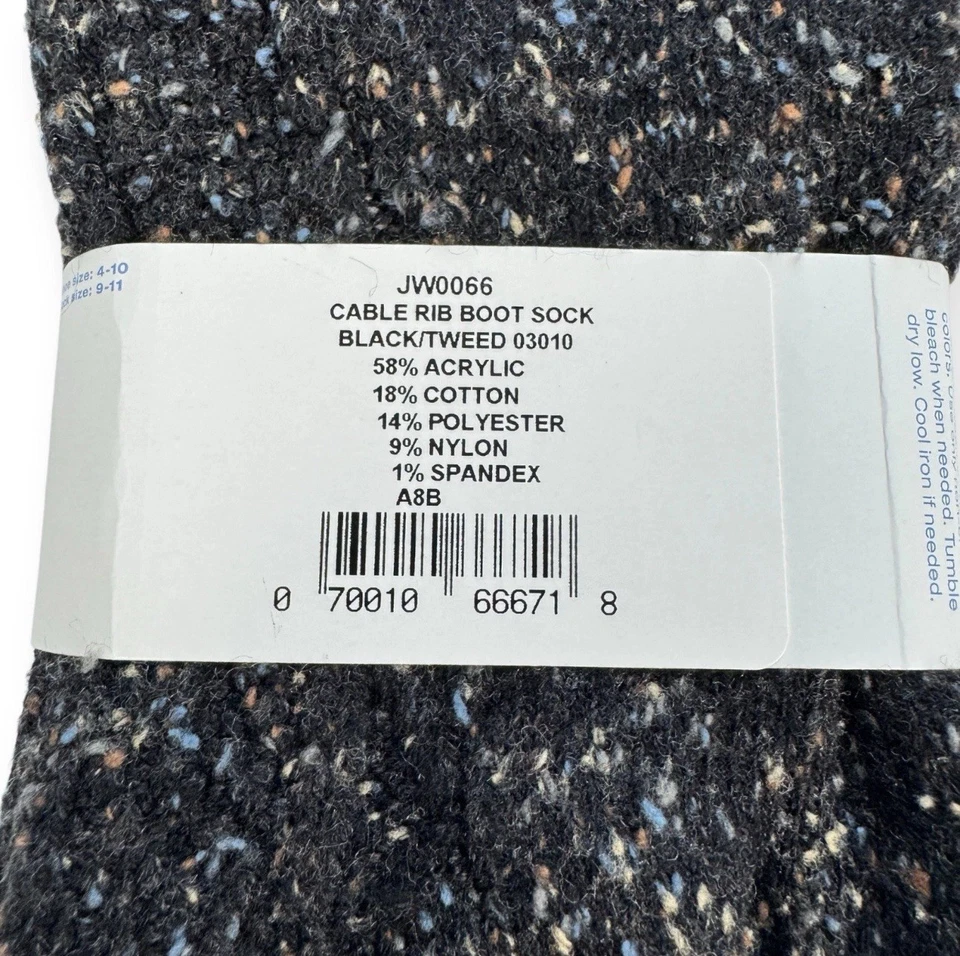 Meias Jockey Feminina Preta Tweed Cabo Rib Boot Compatível com Sapato Tamanho 4-10 7” Punho - Imagem 4 de 4