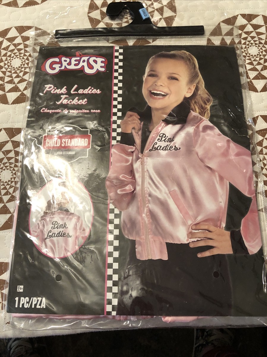 Pink Ladies Satin 1950s Womens Jacket Grease Halloween 1950s standard child