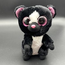 TY Beanie Boos Flora Skunk 6" 2015 Big Glitter Eyes Soft Plush Stuffed Animal