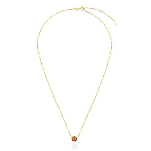 14K Yellow Gold 1CT Bezel-Set Stone Accent Necklace (Solid) 15"-17" Adjustable - Picture 18 of 31