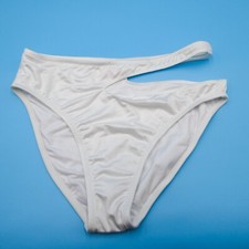 Victorias Secret White Large Side Cutout Brazilian Bikini Bottom VS Swimwear New