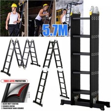5.7M Multi Purpose Aluminium Extension Ladder Step Ladder Combination Ladder