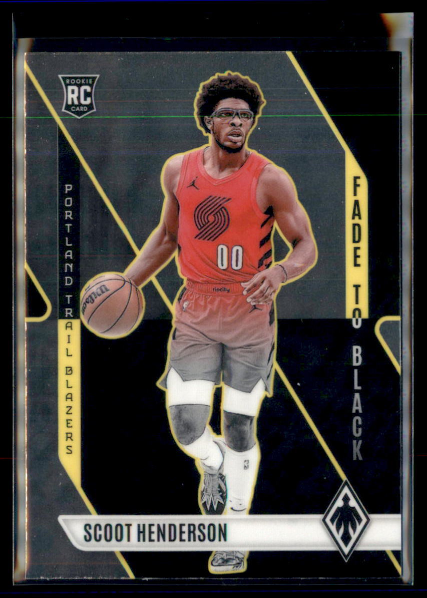2023-24 Panini Phoenix #6 Scoot Henderson Fade To Black Phoenix Red Ice