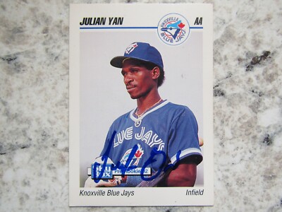 Blue Jays Julian Yan Signed Autographed 1992 SkyBox Knoxville Blue