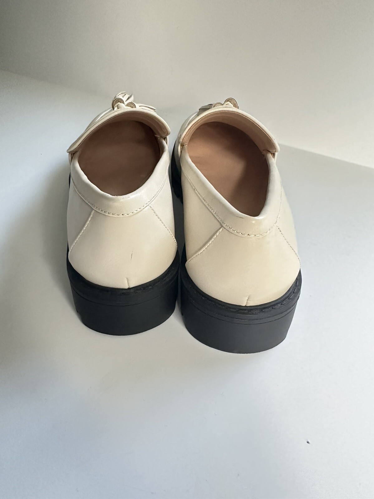SAOLA NUOVE SCARPE MOCASSINI LOFT 8 5 ANSE SUOLA NAPPA AVORIO vedi misure ANN TAYLOR
