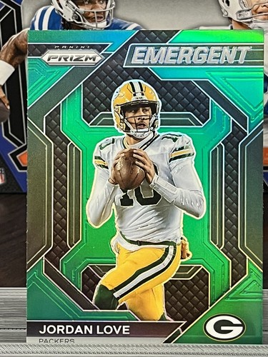 2023 Panini Prizm Jordan Love Green Prizm Emergent SP #H-3 - Packers