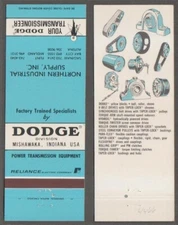 NORTHERN INDUSTRIAL SUPPLY, INC/DODGE DIVISION MATCHBOOK COVER - MISHAKAWA, IN