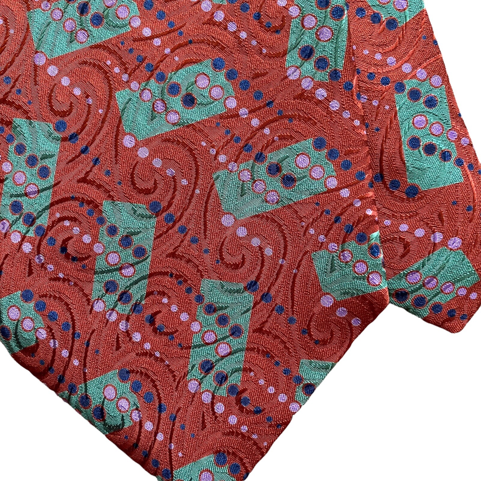 Claiborne Red Multi Colored Patterned 100% Silk T… - image 11