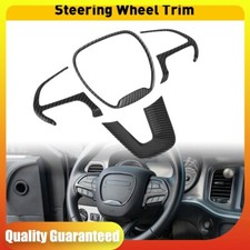 For 2014-2021 Dodge Durango Set Of 4 Steering Wheel Cover Trim Set Carbon Fiber
