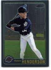 2001 Topps Traded and Rookies Chrome #T77 Rickey Henderson Baseball Card NM-MT