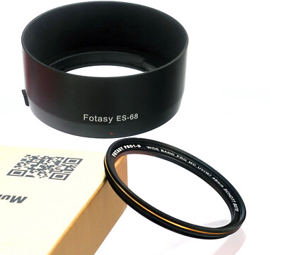 Bayonet Lens Hood as ES-68 & 49mm MRC Nano UV Filter for CANON EF 50mm f1.8 STM 