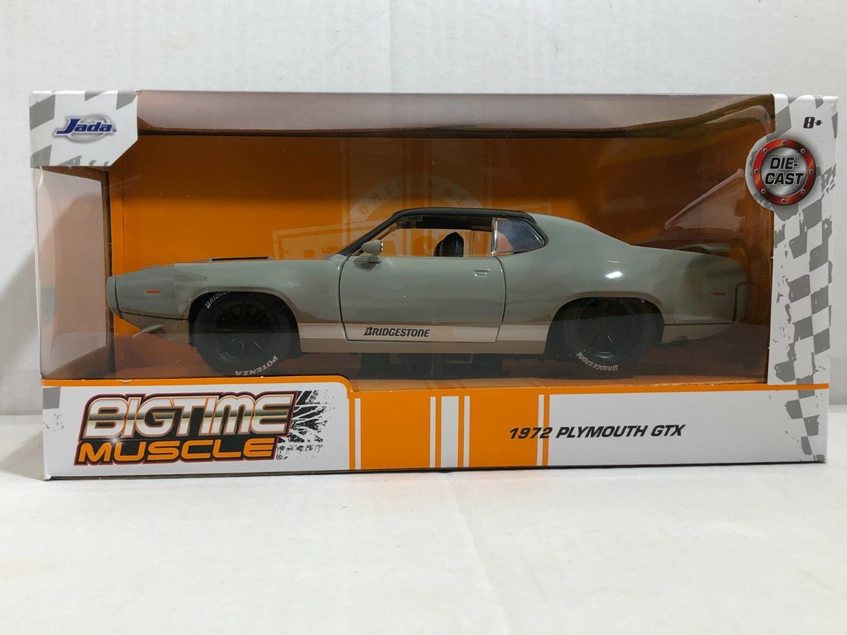 JADA BIGTIME MUSCEL BTM 1972 PLYMOUTH GTX GRAY 1:24 DIECAST MODEL