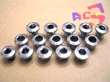 15pcs Titanium / Ti Bolt & Nut (10 Bolts & 5 Nuts) for Triple Crankset Chainring