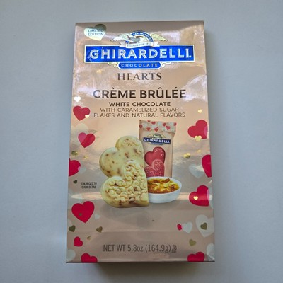 Ghirardelli White Chocolate Hearts Creme Brulee Duet 5.8 Oz Bag BB 09.25+