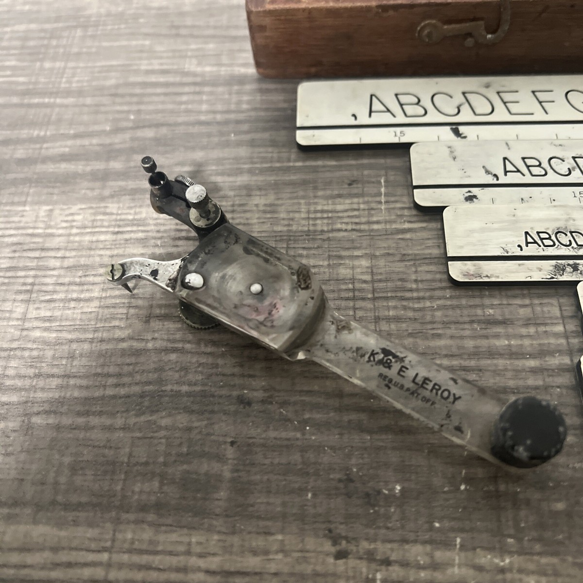 Vintage Keuffel & Esser Leroy Lettering Set with Wood Case | eBay