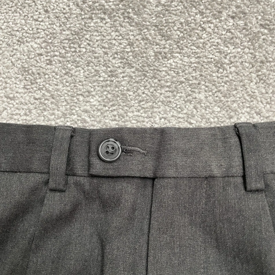 Pantalones de vestir Nautica jóvenes niños 8 gris oscuro pierna recta plisada delantera 24x22,5 Foto 3 de 4