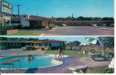 Vintage 1962 Flying W Lodge US Highway 290 Ozona Texas TX Multi View w/Pool