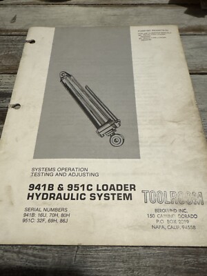 Caterpillar 941B 951C Track-Type Loader Hydraulic Test Systems OP Service Manual