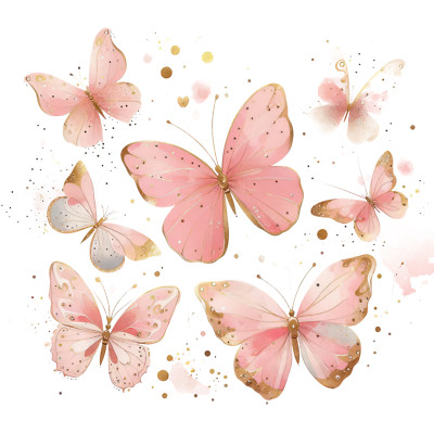 Transparent 18X18cm Pink Butterfly Car Sticker 