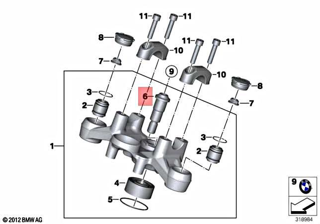 Genuine BMW K50 K51 K52 0A11 0A21 0A31 0A41 Bearing Bolt  